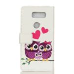 Pattern Printing Magnetic Leather Stand Case for LG K61 – Owls and Hearts