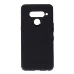 Carbon Fiber Texture Soft TPU Protection Shell for LG V50 ThinQ 5G – Black