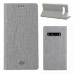 VILI DMX Cross Texture Stand Leather Card Holder Case for LG V60 ThinQ 5G – Grey