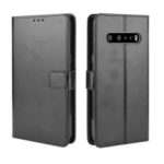Crazy Horse Texture Protection PU Leather Wallet Mobile Phone Shell for LG V60 ThinQ 5G – Black