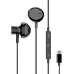 Stereo Half In-ear Wired Earphones Type-C Plug Mega Bass Headphones for Xiaomi Huawei, etc.