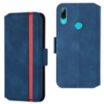 Splicing Matte Leather Case Retro Style Phone Case with Card Slots for Huawei P Smart (2019)/Nova Lite 3 – Blue