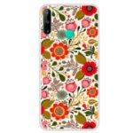 Pattern Printing Soft TPU Back Case for Huawei Y7P – Red Flower