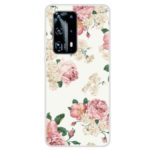 Pattern Printing TPU Phone Back Case for Huawei P40 – Rose Flower