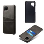 KSQ PU Leather Coated PC Shell with Double Card Slots for Huawei P40 lite/Nova 7i/Nova 6 SE – Black