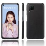 KSQ Crazy Horse PU Leather Coated Hard PC Case Phone Shell for Huawei P40 lite / Nova 6 SE / Nova 7i – Black