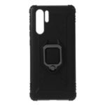 Finger Ring TPU Mobile Phone Casing with Kickstand for Huawei P30 Pro – Black