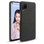 KSQ Cloth Coated Hard Plastic Phone Casing for Huawei P40 lite/nova 6 SE/Nova 7i – Black