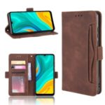 Multiple Card Slots Leather Wallet Stand Shell for Huawei Enjoy 10e – Brown