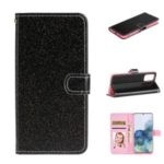 Flash Powder Leather with Wallet Case Cover for Huawei P40 – Black