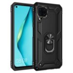 With Ring Kickstand Armor Case PC TPU Combo Cover for Huawei P40 lite – Black
