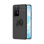 Finger Ring Kickstand TPU Back Case for Huawei P40 Pro (Built-in Metal Sheet) – All Black