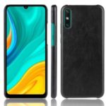 Litchi Skin PU Leather Coated Plastic Mobile Phone Shell for Huawei Enjoy 10e – Black
