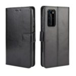 Crazy Horse Texture Protection PU Leather Wallet Mobile Phone Shell for Huawei P40 Pro – Black