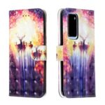 Light Spot Decor Patterned Leather Case Stand Wallet Phone Cover for Huawei P40 – Elks
