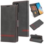 [Business Style] Case for Huawei P40 Splicing Leather Wallet Case – Black