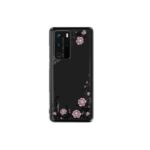 KINGXBAR Flora Series Authorized Swarovski Rhinestone Decor PC Phone Case for Huawei P40 Pro – Black