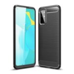 Carbon Fibre Skin Brushed TPU Back Case for Huawei Honor 30S – Black