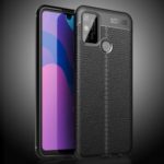 Litchi Texture TPU Back Case for Honor Play 9A – Black