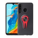 Finger Ring Air Outlet Kickstand PC + TPU Phone Case (Built-in Magnetic Metal Sheet) for Huawei P30 Lite / Nova 4e – Red