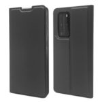 Magnetic Adsorption PU Leather Stand Case with Card Slot for Huawei P40 Pro – Black