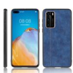 Leather Coated PC + TPU Hybrid Case for Huawei P40 – Blue