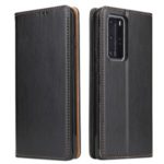 Auto-absorbed PU Leather Wallet Stand Phone Casing for Huawei P40 Pro – Black