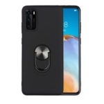 Detachable PC + TPU Hybrid Case with Finger Ring Kickstand for Huawei P40 – Black