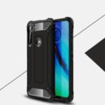 With Armor Guard Plastic + TPU Cell Phone Cover for Motorola Moto One Fusion Plus – Black