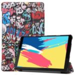 Pattern Printing Leather Tri-fold Stand Tablet Case Cover for Lenovo Tab M8 – Cartoon Pattern