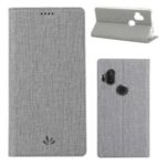 VILI DMX Cross Texture Leather Stand Case with Card Slot for Motorola One Hyper – Grey