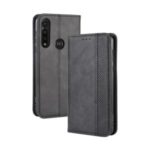 Vintage Style Leather Wallet Case for Motorola Moto G Power – Black