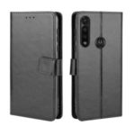 Crazy Horse Texture Protection PU Leather Wallet Mobile Phone Shell for Motorola Moto G Power – Black