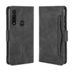 Multiple Card Slots Leather Wallet Stand Shell for Motorola Moto G Power – Black