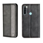 Business Style Splicing Auto-absorbed Leather Case with Card Holder for Xiaomi Redmi Note 8T – Grey