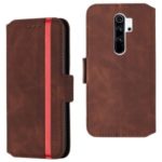 Splicing Matte Leather Case Retro Style Phone Cover with Card Slots for Xiaomi Redmi Note 8 Pro – Coffee