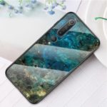 Marble Texture Glass + PC + TPU Combo Case for Xiaomi Mi 10 Pro – Emerald