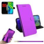 Mirror Surface Leather Wallet Stand Phone Cover for Xiaomi Mi 10/Mi 10 Pro – Purple