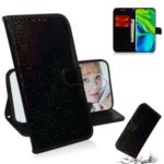 Flower Pattern Leather Stand Case with Card Slots for Xiaomi Mi 10/Mi 10 Pro – Black