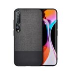 Splicing Cloth Texture PU Leather + PC + TPU Hybrid Case Covering for Xiaomi Mi 10 – Black / Cloth+PU Style