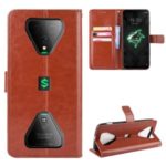 Crazy Horse PU Leather Wallet Mobile Phone Shell for Xiaomi Black Shark 3 – Brown