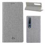 VILI DMX Cross Texture Stand Leather Card Holder Case for Xiaomi Mi 10 / Mi 10 Pro – Grey