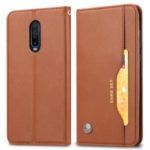 Auto-absorbed Wallet Stand Leather Protective Phone Cover for Xiaomi Redmi K30/Poco X2 – Brown