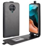 Crazy Horse Vertical Leather Card Holder Shell for Xiaomi Redmi K30 Pro – Black