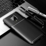 Drop Resistant Carbon Fiber Skin TPU Cover for Xiaomi Redmi Note 9 Pro Max – Black