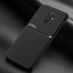 Minimalist Business Style Leather Coated TPU Phone Cover for Xiaomi Redmi Note 8 Pro – Black