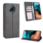 Retro Style Auto-absorbed Leather Shell for Xiaomi Redmi K30 Pro – Black