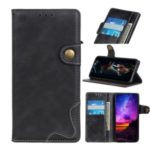 Cowhide Skin Flip Leather Stand Wallet Protective Case for Alcatel 1B (2020) – Black