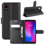 Litchi Texture Wallet Leather Protection Case for ZTE Blade A3 (2020) – Black