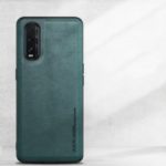 X-LEVEL Vintage Style PU Leather Coated TPU Phone Shell for Oppo Find X2 – Green